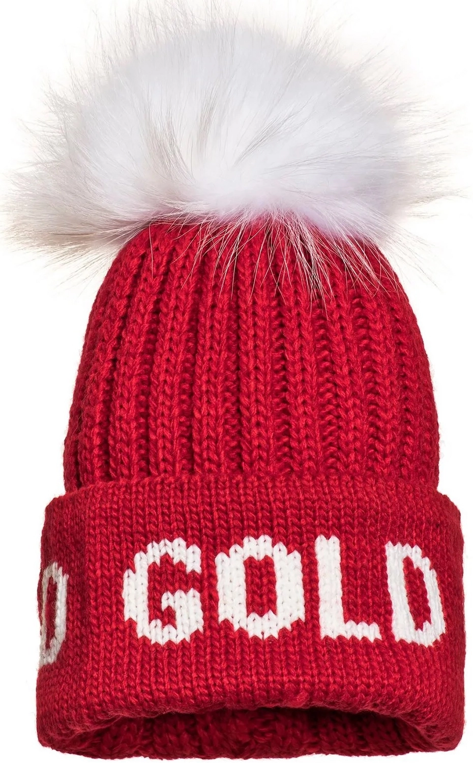 Muts Goldbergh Women Hodd Beanie Real Raccoon Fur Flame