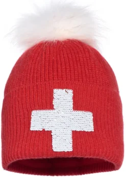 Muts Goldbergh Women Rebecca Beanie Real Raccoon Fur Flame